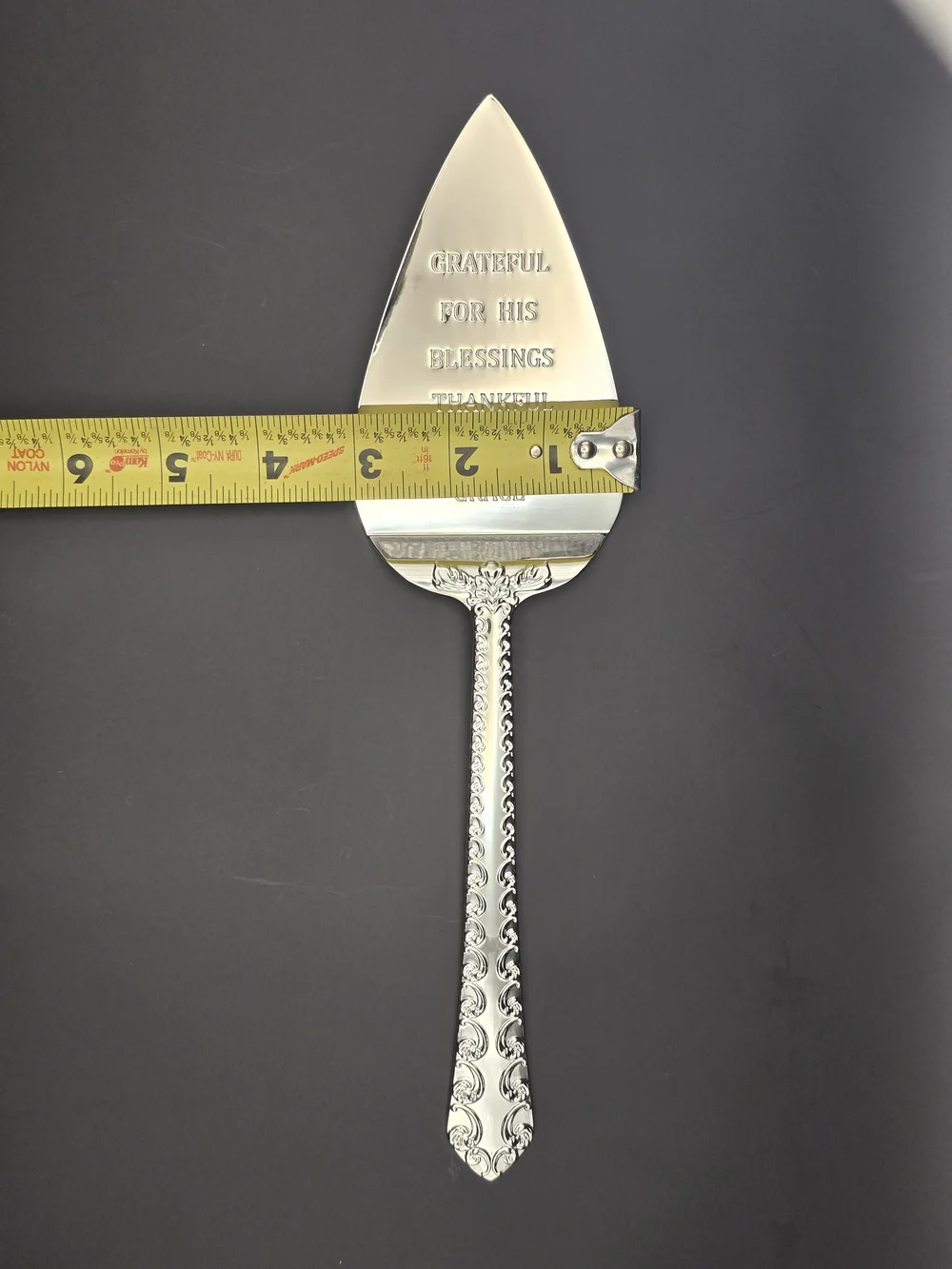 Mary & Martha Grace & Gratitude Silver Pie Cake Dessert Server Thanksgiving